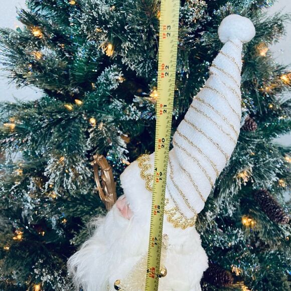 NWT Luxurious White Gold Glam Santa Figurine Decor Statue - Picture 5 of 5